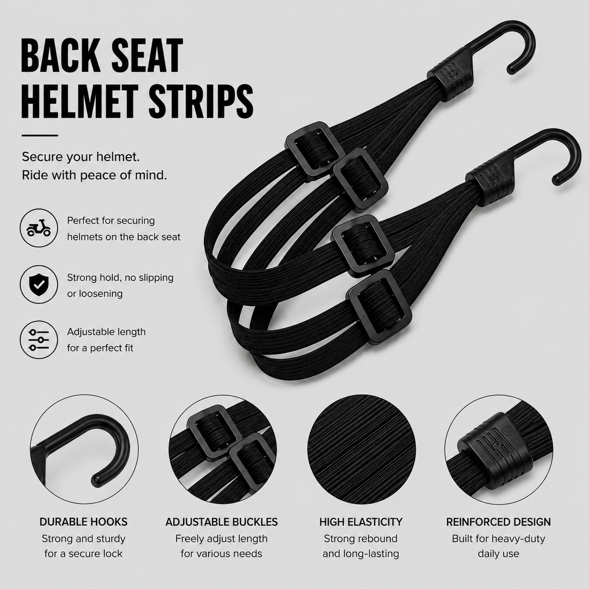 Back Seat Helmet Straps