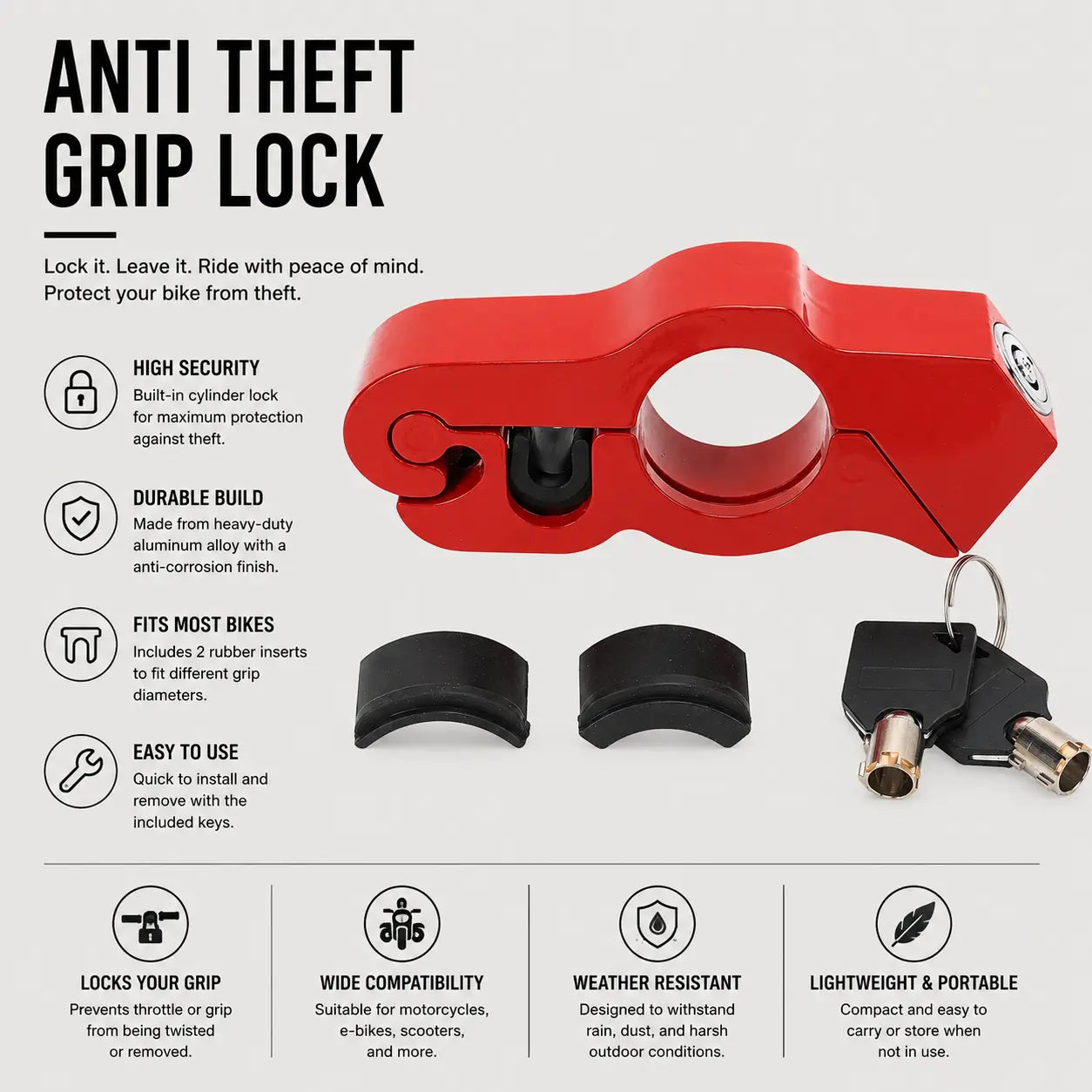 Anti Theft Grip Lock Coogee Bikes