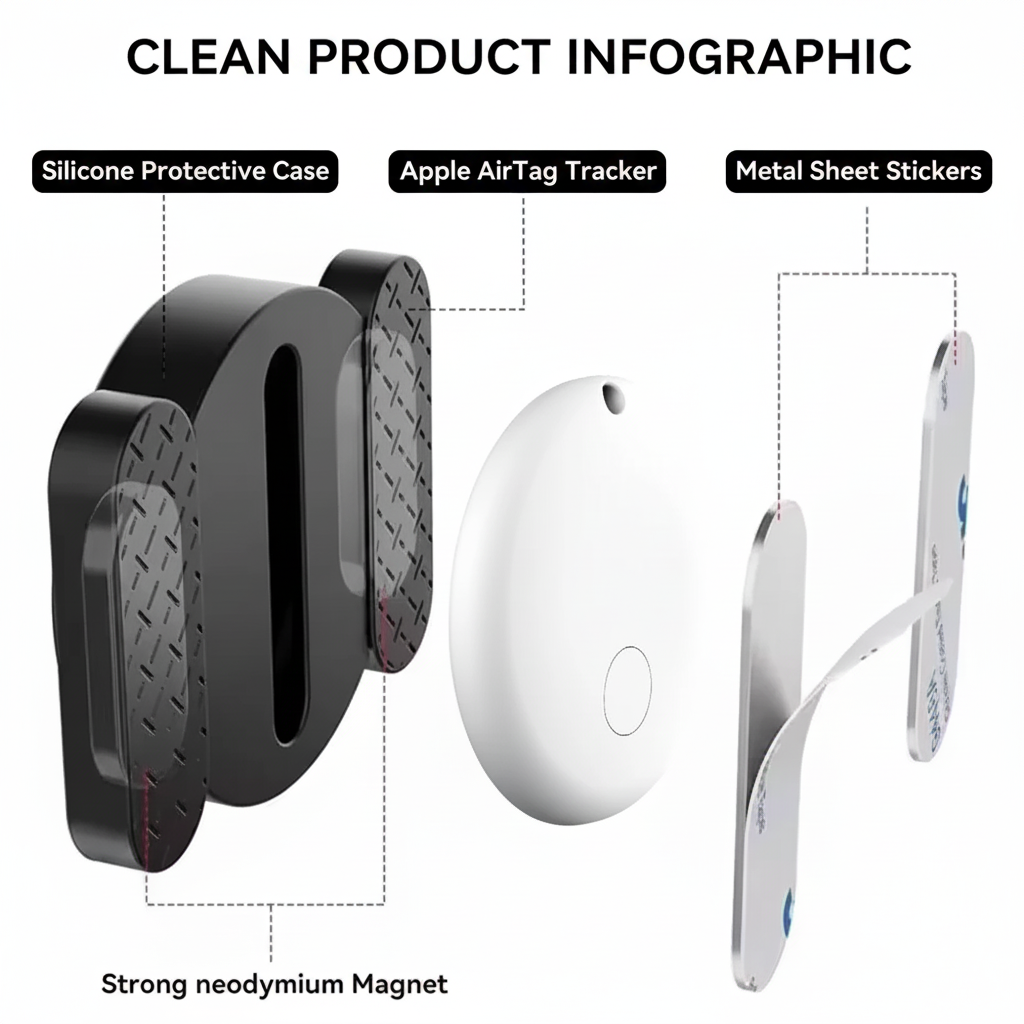 AirTag Case - Clean Infographic